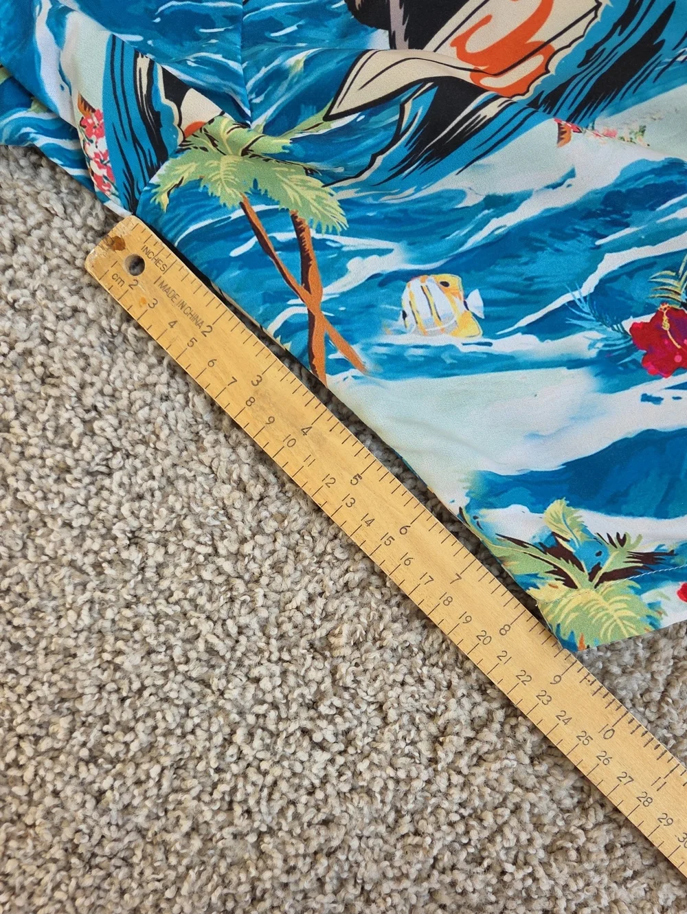 Boys Swim Trunks Hawaiian Island With Sasquatch Bigfoot Pattern Size Large